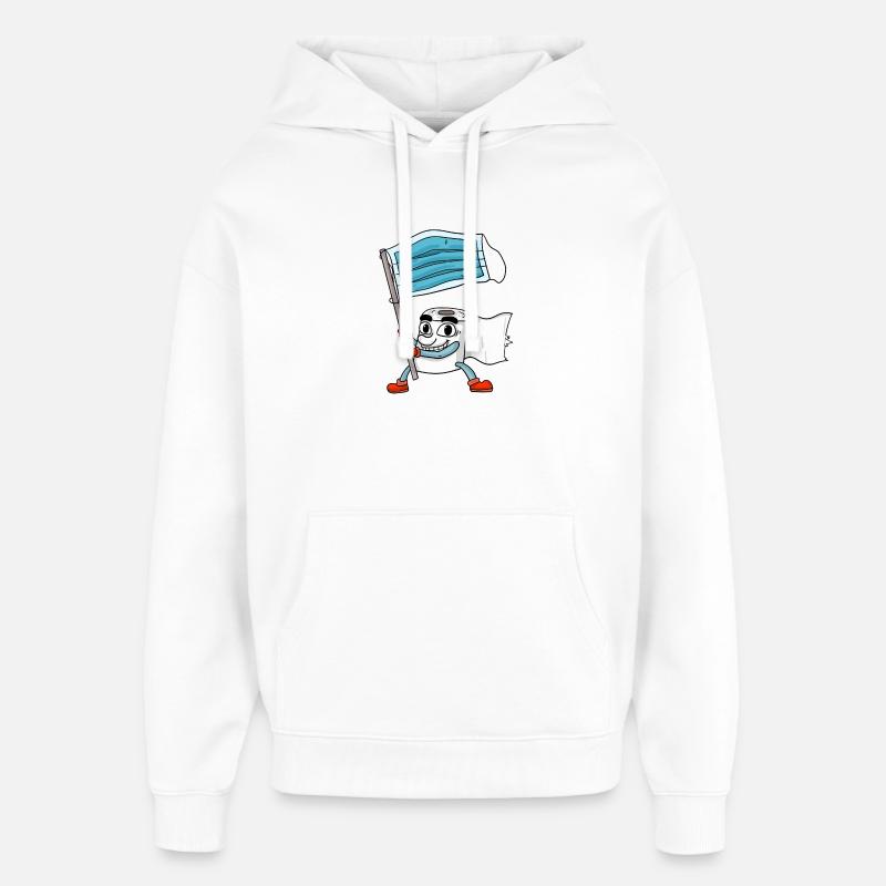 Drapeau de masque de papier toilette - Sweat à capuche unisexe Stanley/Stella Oversized - blanc