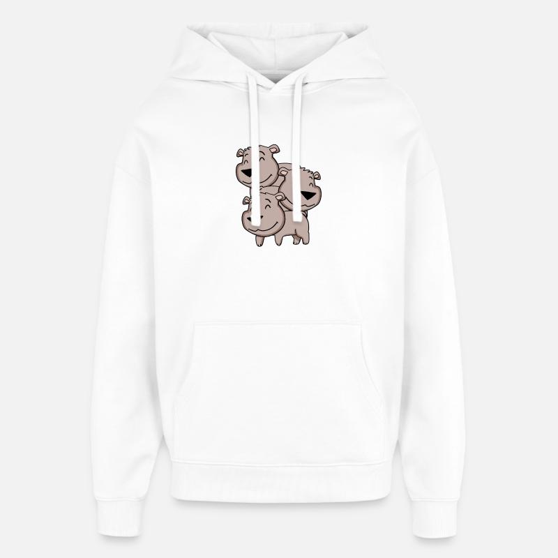 Cute Bears - Bear - Oversized Unisex Hoodie by Stanley/Stella - white