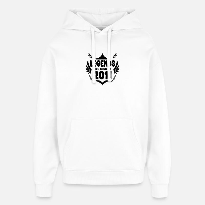 2011 - Né en 2011 - Sweat à capuche unisexe Stanley/Stella Oversized - blanc
