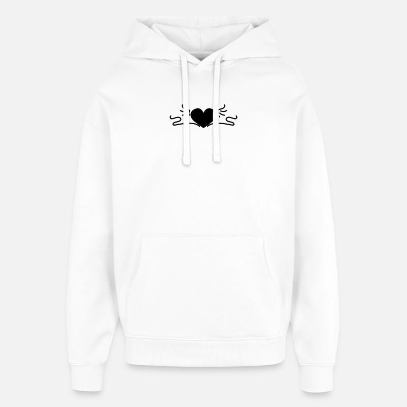 Herz Schwarz - Oversized Unisex Hoodie von Stanley/Stella - Weiß