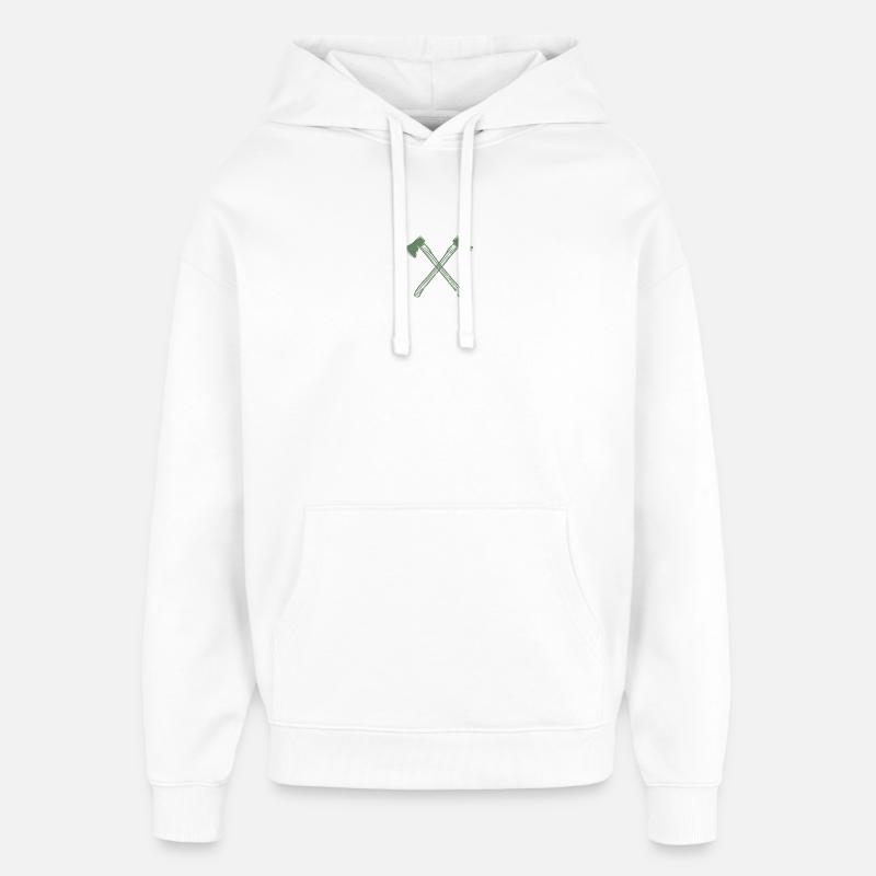 Hache croisée - Sweat à capuche unisexe Stanley/Stella Oversized - blanc