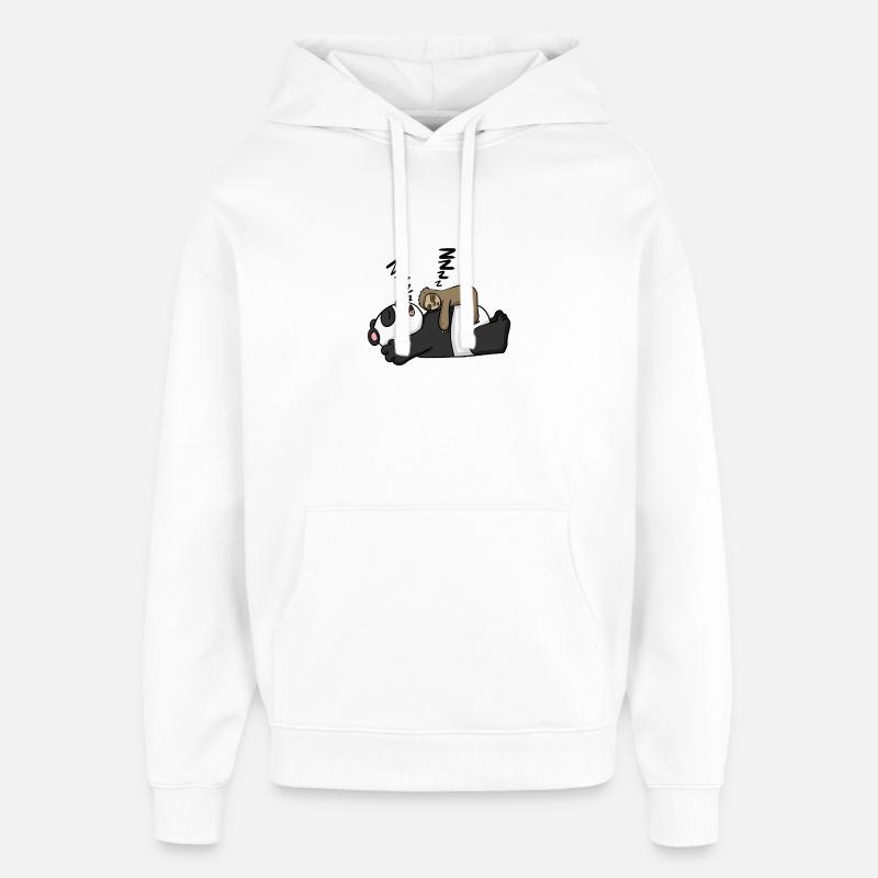 Paresseux et panda - Sweat à capuche unisexe Stanley/Stella Oversized - blanc
