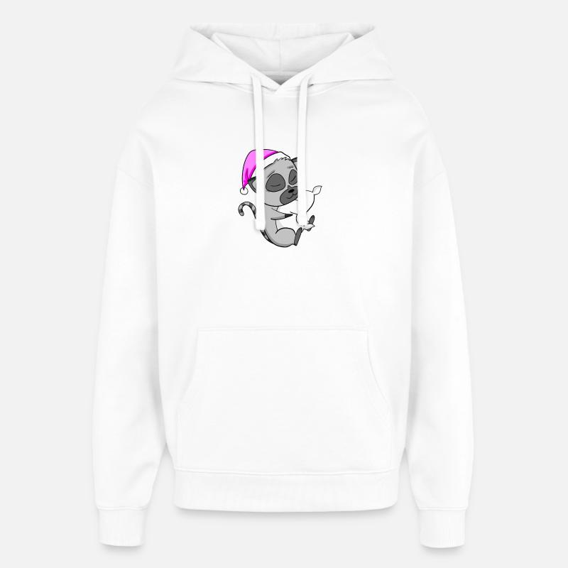 Lémurien - Sweat à capuche unisexe Stanley/Stella Oversized - blanc