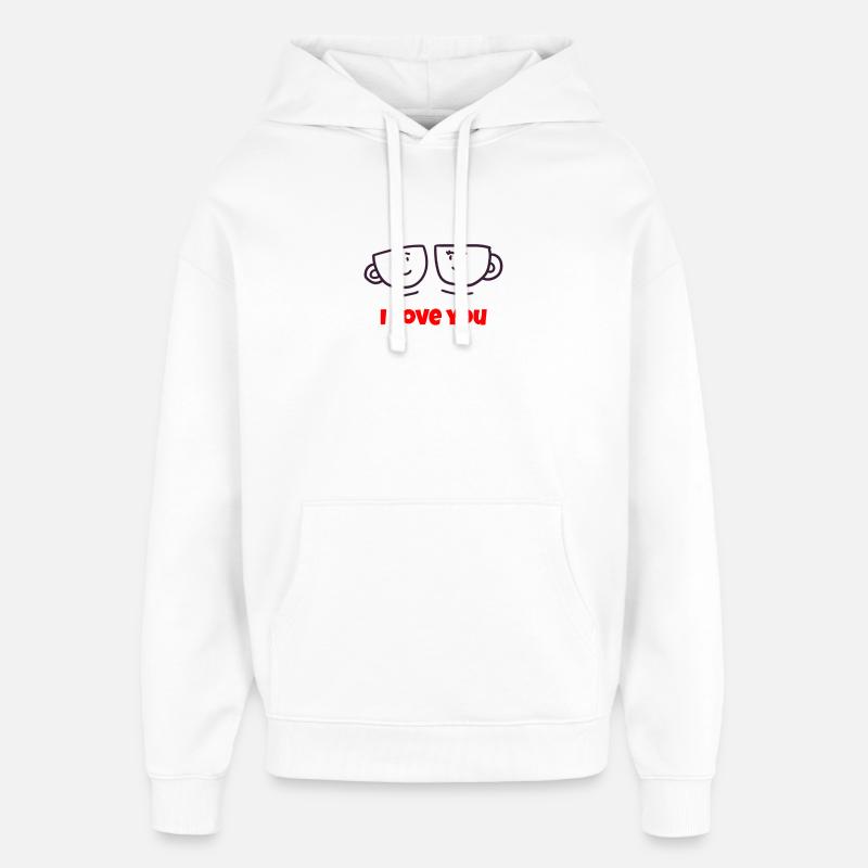 Saint-Valentin, Saint-Valentin, Saint-Valentin - Sweat à capuche unisexe Stanley/Stella Oversized - blanc