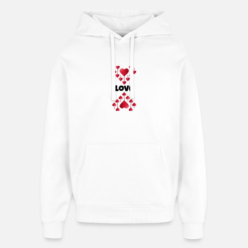 Saint-Valentin, Saint-Valentin, Saint-Valentin - Sweat à capuche unisexe Stanley/Stella Oversized - blanc