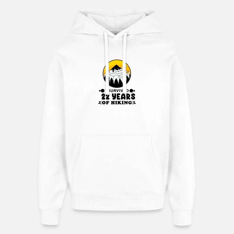 22ème anniversaire Wanderer 22 ans - Sweat à capuche unisexe Stanley/Stella Oversized - blanc