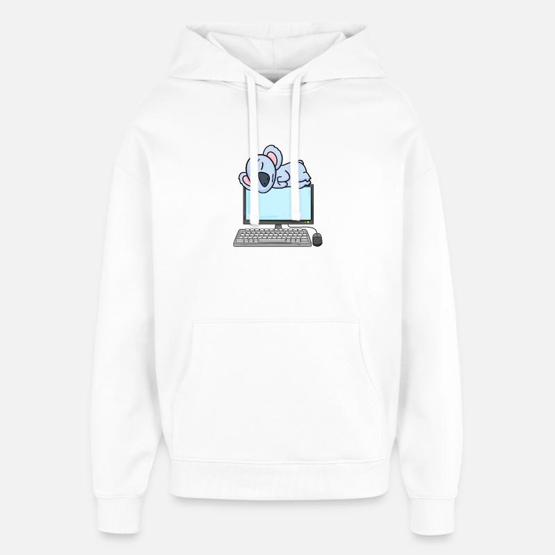 Koala Computer Nerd Programmierer Geschenk - Oversized Unisex Hoodie von Stanley/Stella - Weiß