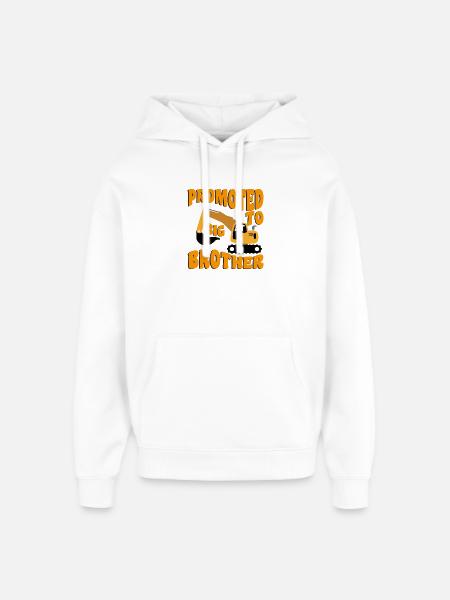 Forfremmet til storebror bliver storebror - Hættetrøje unisex Stanley/Stella Oversized - hvid