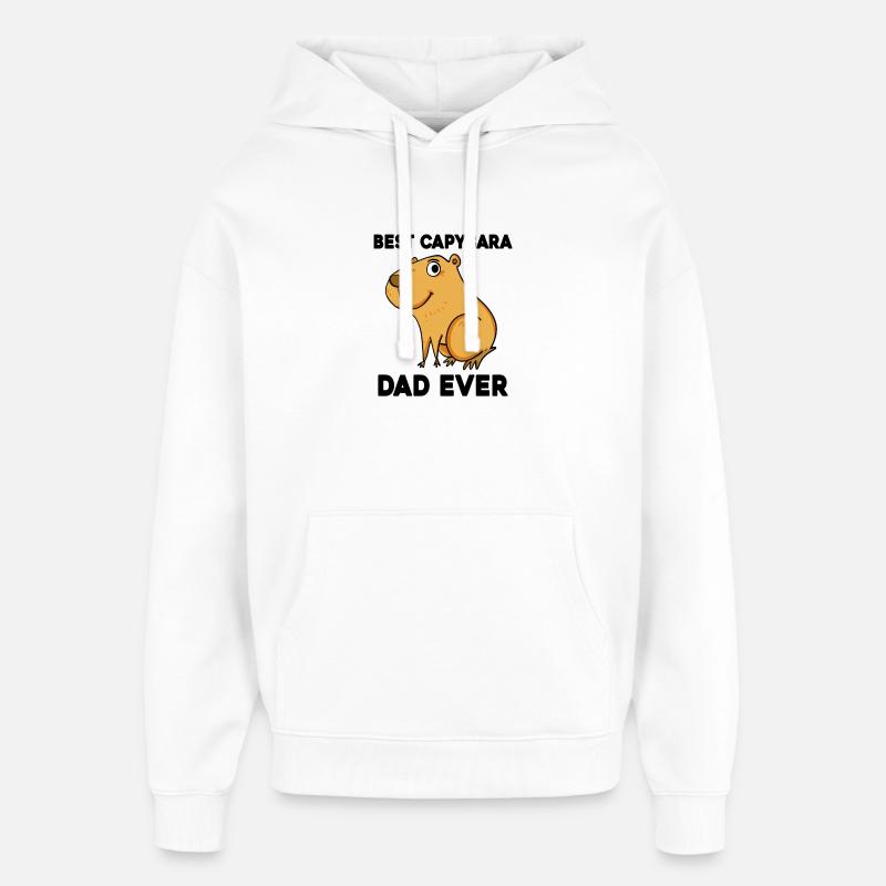 Capybara Père Capybara Capybara Cochon - Sweat à capuche unisexe Stanley/Stella Oversized - blanc