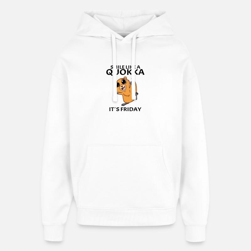 Quokka Friday motif disant - Sweat à capuche unisexe Stanley/Stella Oversized - blanc