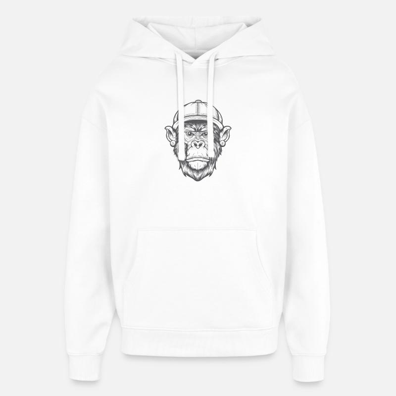 Singe Funky - Sweat à capuche unisexe Stanley/Stella Oversized - blanc