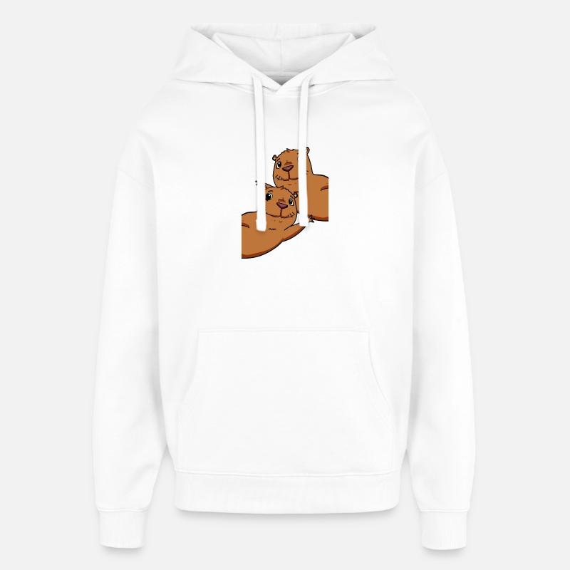 Capybara Wasserschwein - Sweat à capuche unisexe Stanley/Stella Oversized - blanc