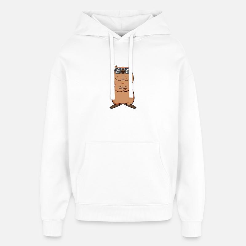 Capybara cool - Sweat à capuche unisexe Stanley/Stella Oversized - blanc