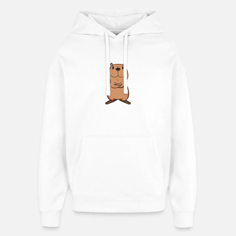 Motif Capybara capybara - Sweat à capuche unisexe Stanley/Stella Oversized - blanc