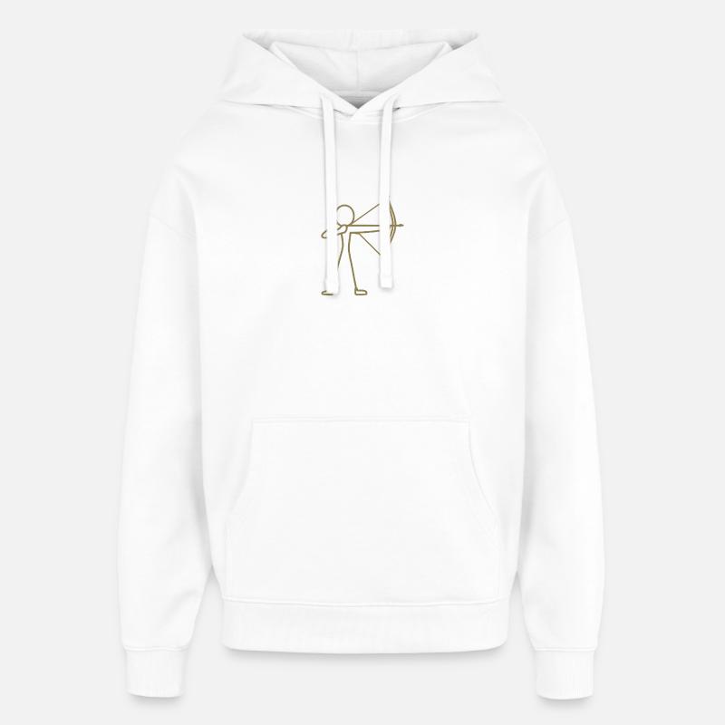 Strichmännchen Bogen Bogenschießen Bogenschütze - Oversized Unisex Hoodie von Stanley/Stella - Weiß