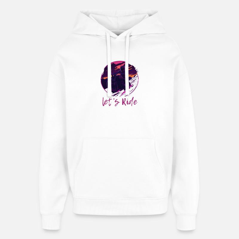 Let's Ride Synthwave Motorradfahrer - Oversized Unisex Hoodie von Stanley/Stella - Weiß