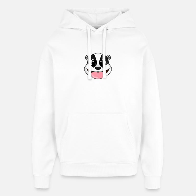 Tête de blaireau - Sweat à capuche unisexe Stanley/Stella Oversized - blanc