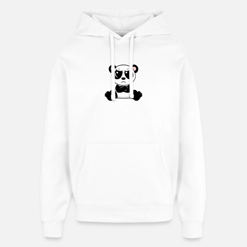 Panda en colère - Sweat à capuche unisexe Stanley/Stella Oversized - blanc