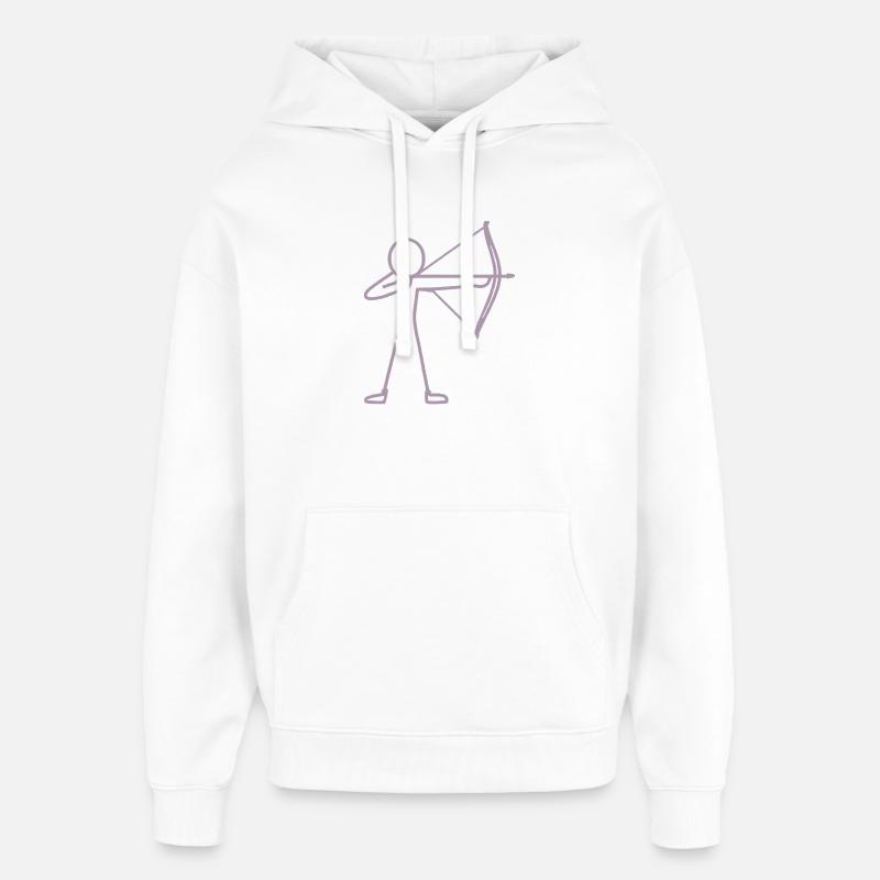 Strichmännchen Bogen Bogenschießen Bogenschütze - Oversized Unisex Hoodie von Stanley/Stella - Weiß