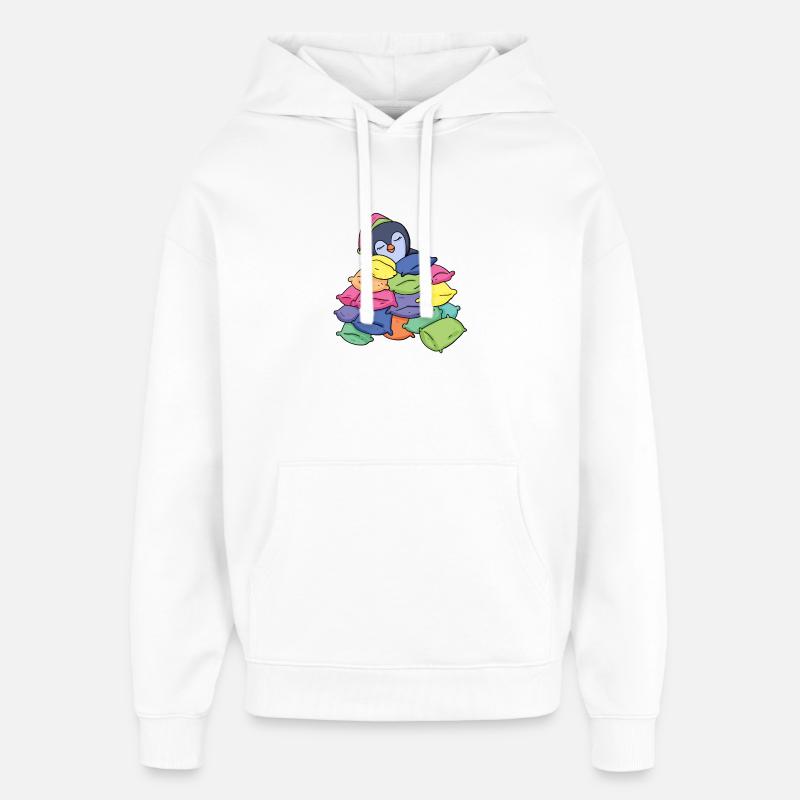 Pingouin endormi - Sweat à capuche unisexe Stanley/Stella Oversized - blanc