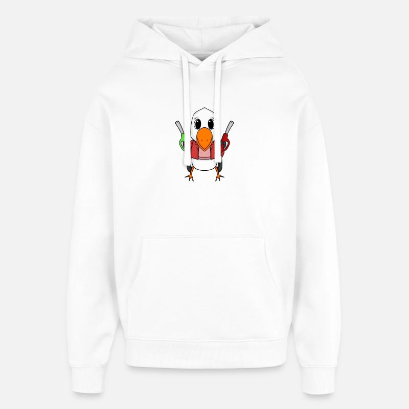 Tankwart Möwe Tankstelle - Sweat à capuche unisexe Stanley/Stella Oversized - blanc