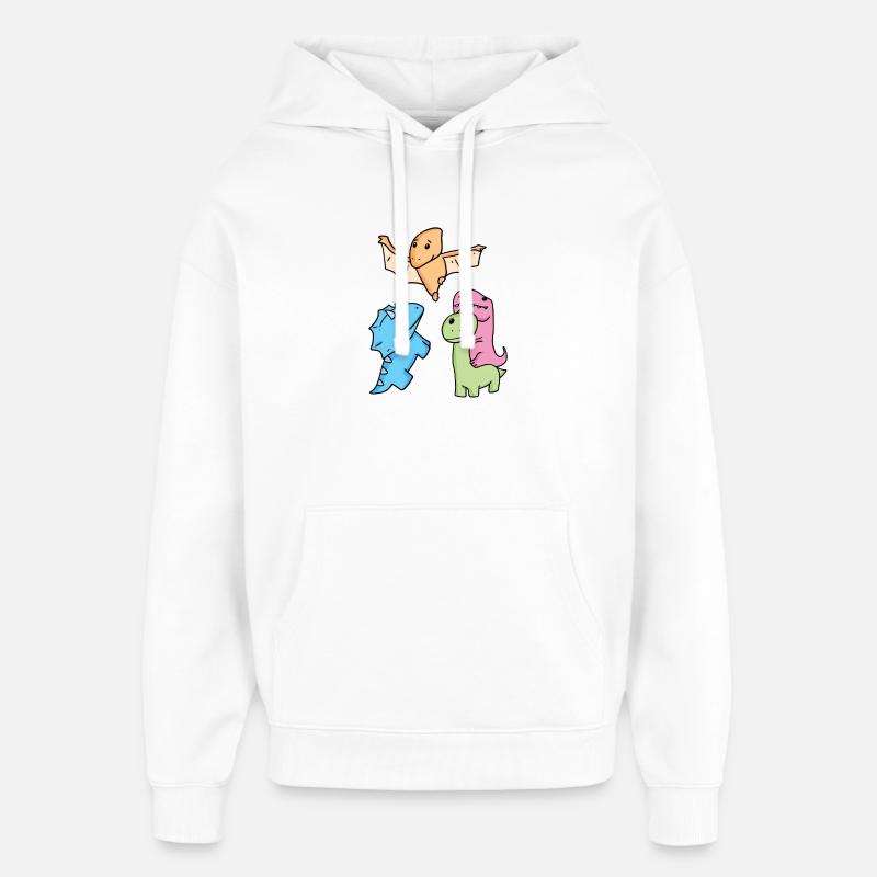 Dinosaur - Oversized Unisex Hoodie by Stanley/Stella - white
