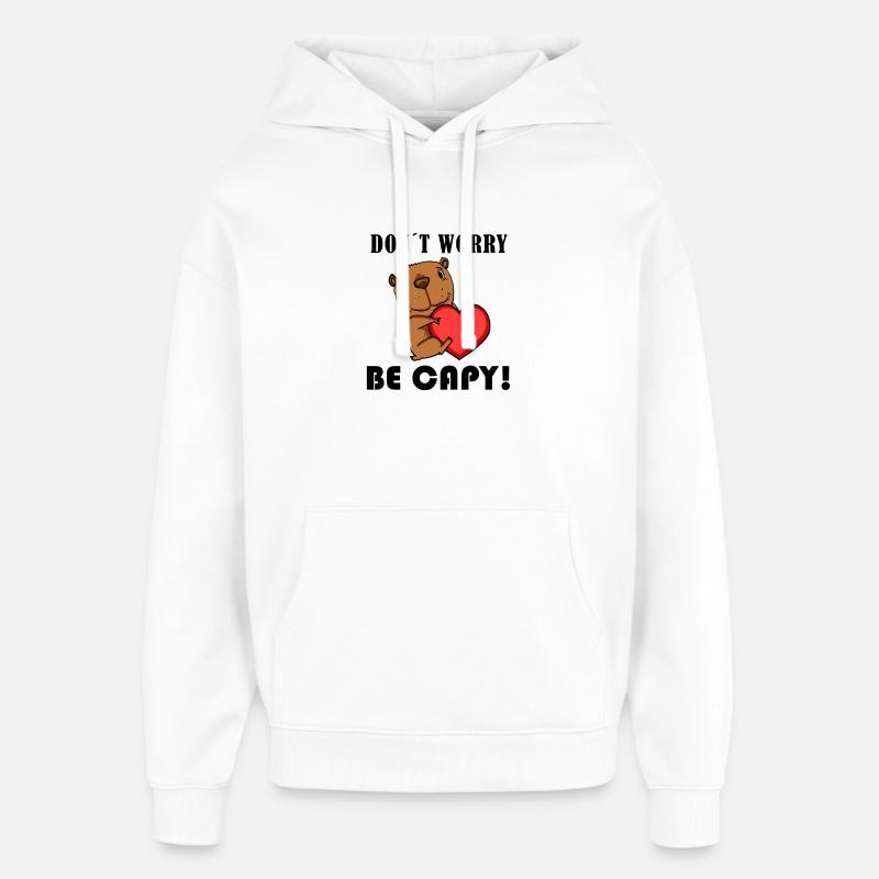 Capybara Capybara Cadeau - Sweat à capuche unisexe Stanley/Stella Oversized - blanc