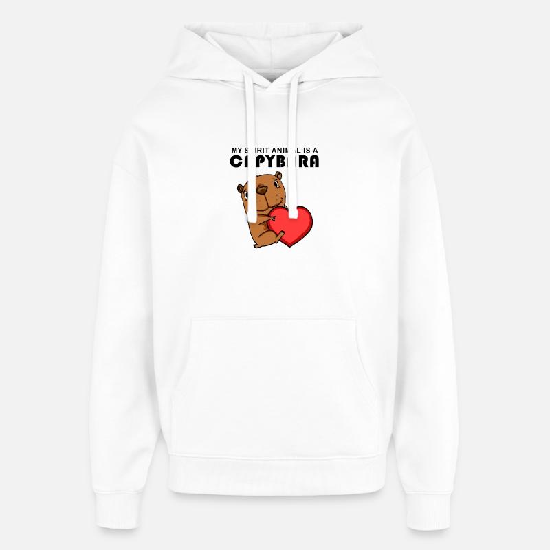 Capybara Wasserschwein - Sweat à capuche unisexe Stanley/Stella Oversized - blanc