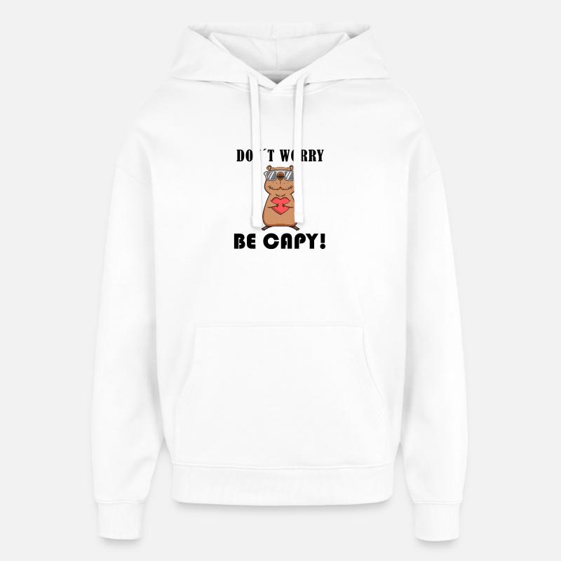 Capybara Capybara Cadeau - Sweat à capuche unisexe Stanley/Stella Oversized - blanc