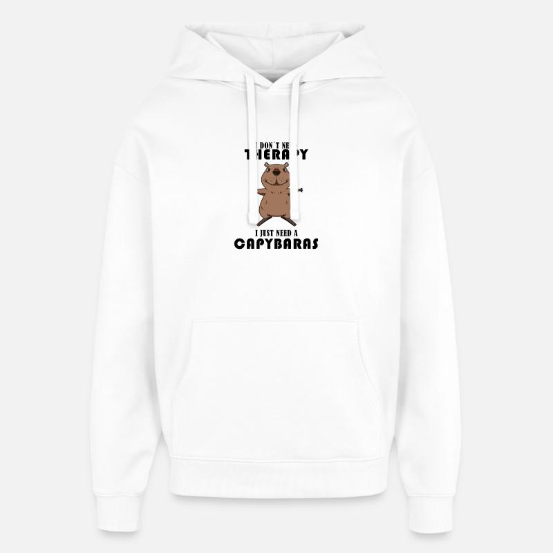 Capybara Wasserschwein Capybaras - Sweat à capuche unisexe Stanley/Stella Oversized - blanc