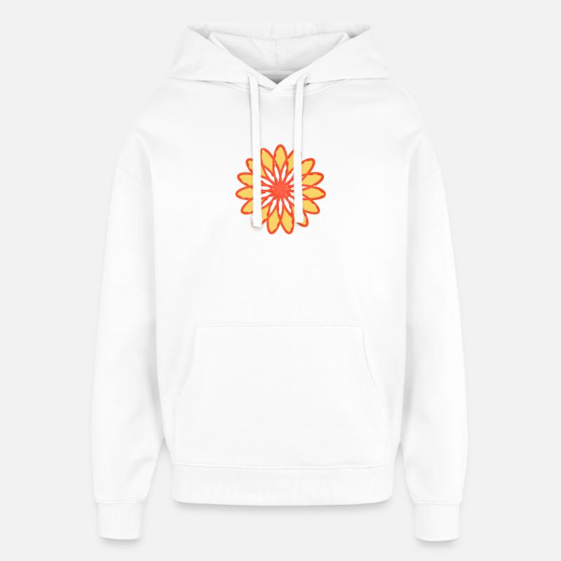 Fleur rouge - Sweat à capuche unisexe Stanley/Stella Oversized - blanc