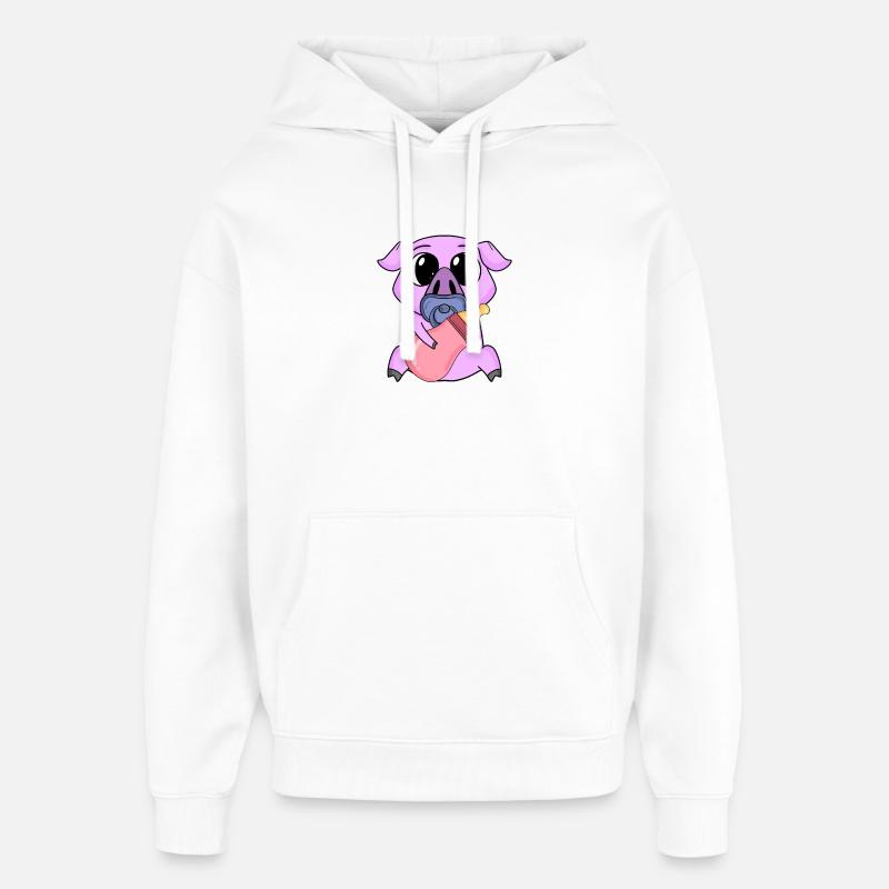 Bébé Cochon Animal - Sweat à capuche unisexe Stanley/Stella Oversized - blanc
