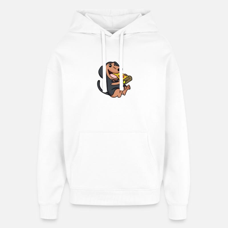 Pizza pour chien Coonhound - Sweat à capuche unisexe Stanley/Stella Oversized - blanc