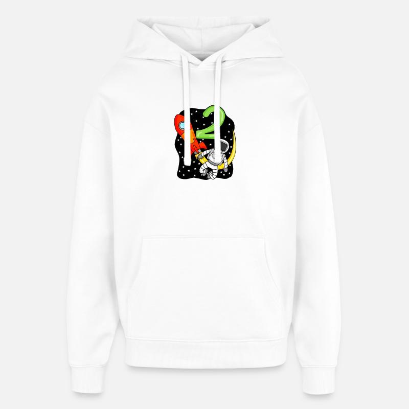 2 Anniversaire Garçon Astronaute - Sweat à capuche unisexe Stanley/Stella Oversized - blanc
