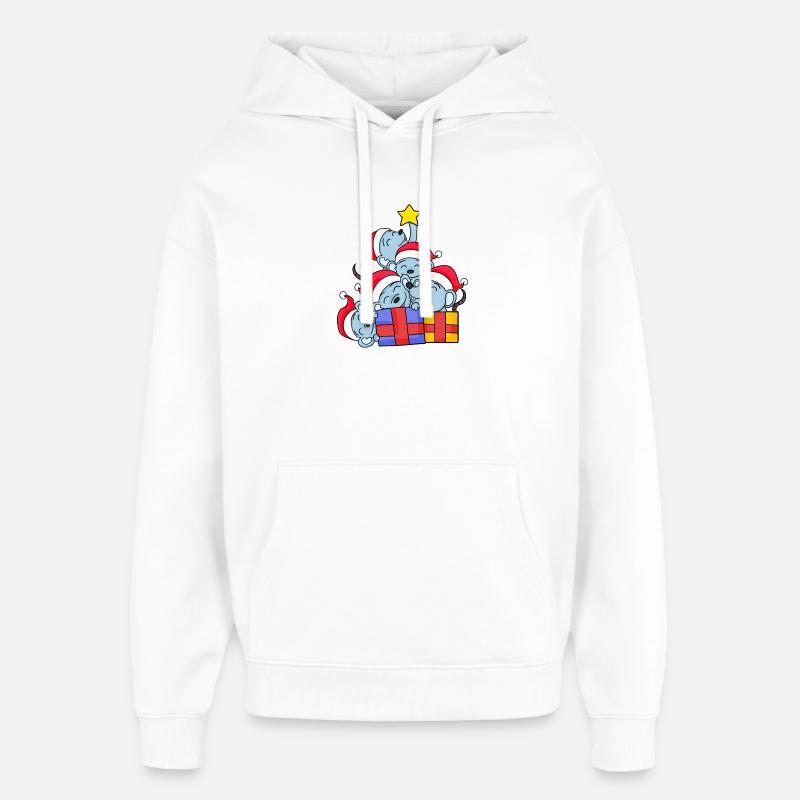 Mouse Tree Christmas Christmas Tree - Oversized Unisex Hoodie by Stanley/Stella - white