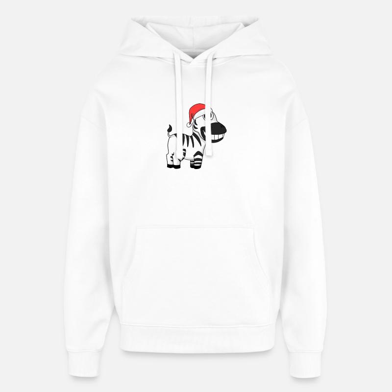 Noël zèbre - Sweat à capuche unisexe Stanley/Stella Oversized - blanc