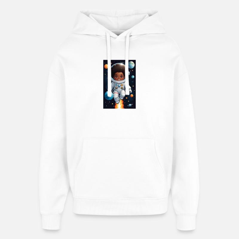 Visage d’enfant aventurier de l’espace - Sweat à capuche unisexe Stanley/Stella Oversized - blanc