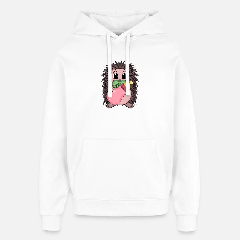 Motif de bébé hérisson - Sweat à capuche unisexe Stanley/Stella Oversized - blanc