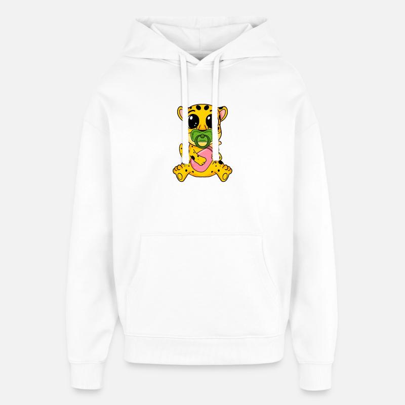Motif de bébé guépard - Sweat à capuche unisexe Stanley/Stella Oversized - blanc