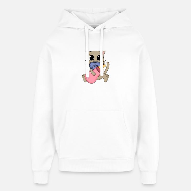 Motif de bébé chat - Sweat à capuche unisexe Stanley/Stella Oversized - blanc
