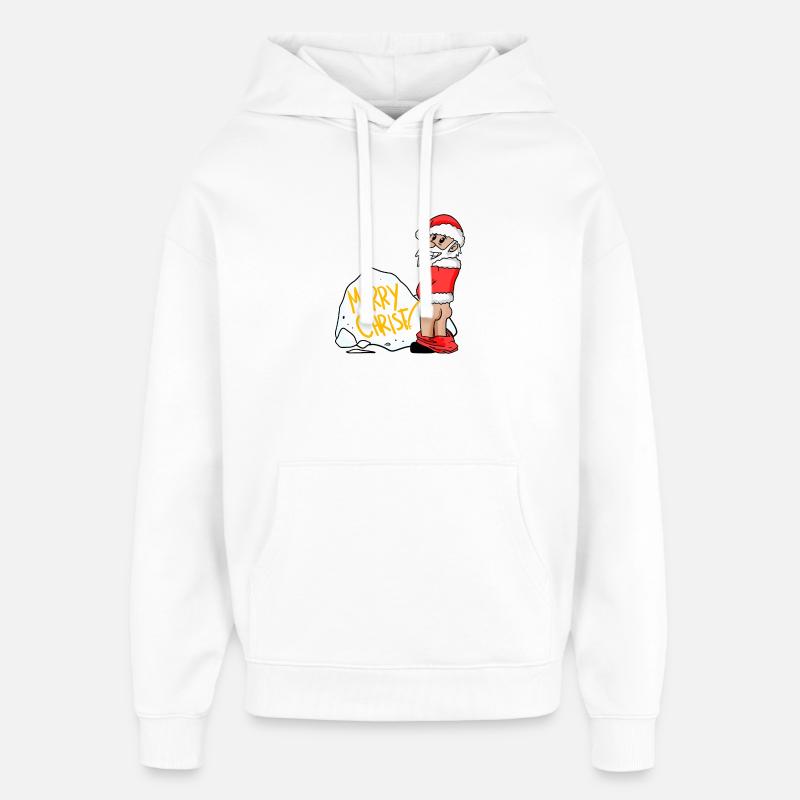 Père Noël Drôle - Sweat à capuche unisexe Stanley/Stella Oversized - blanc