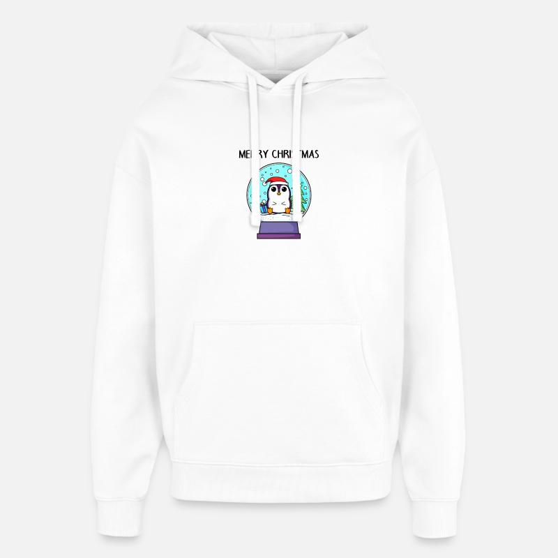 Pingouin Noël - Joyeux Noël - Sweat à capuche unisexe Stanley/Stella Oversized - blanc