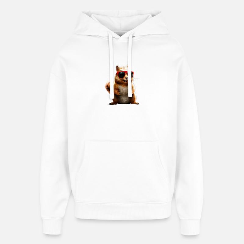 Eichhörnchen Sonnenbrille Ich Liebe Eichhörnchen - Oversized Unisex Hoodie von Stanley/Stella - Weiß