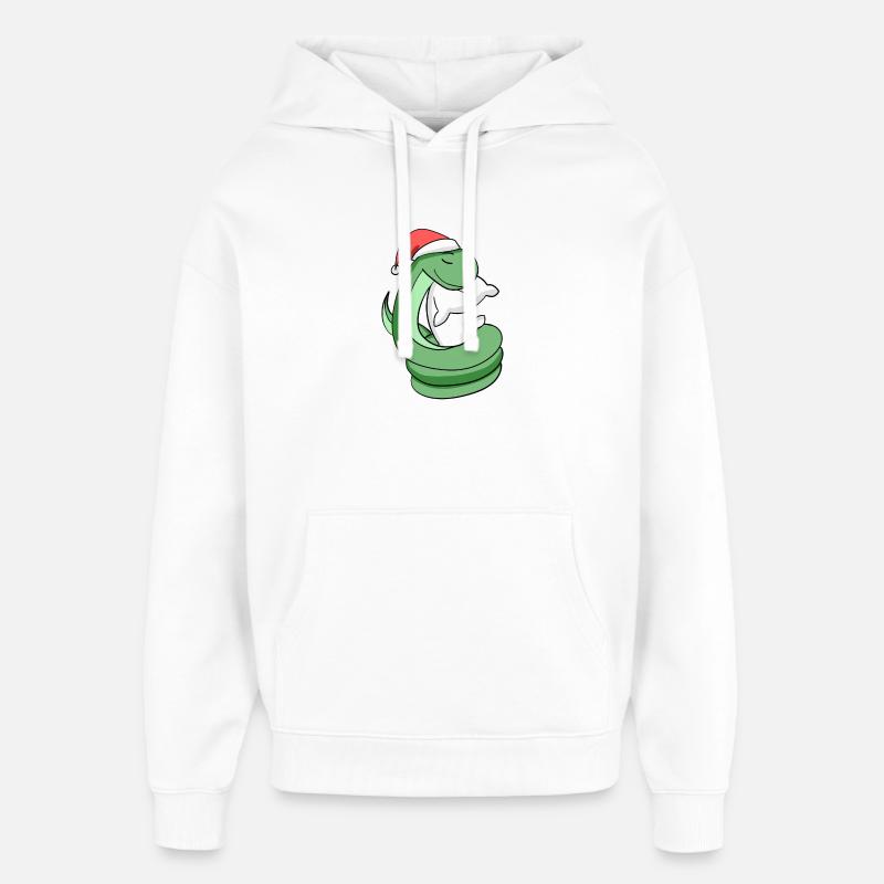 Serpent Mignon Fatigué Noël - Sweat à capuche unisexe Stanley/Stella Oversized - blanc
