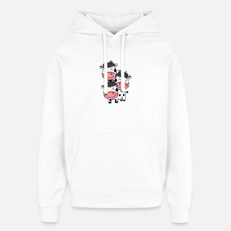 Vaches mignonnes - Motif de vache - Sweat à capuche unisexe Stanley/Stella Oversized - blanc