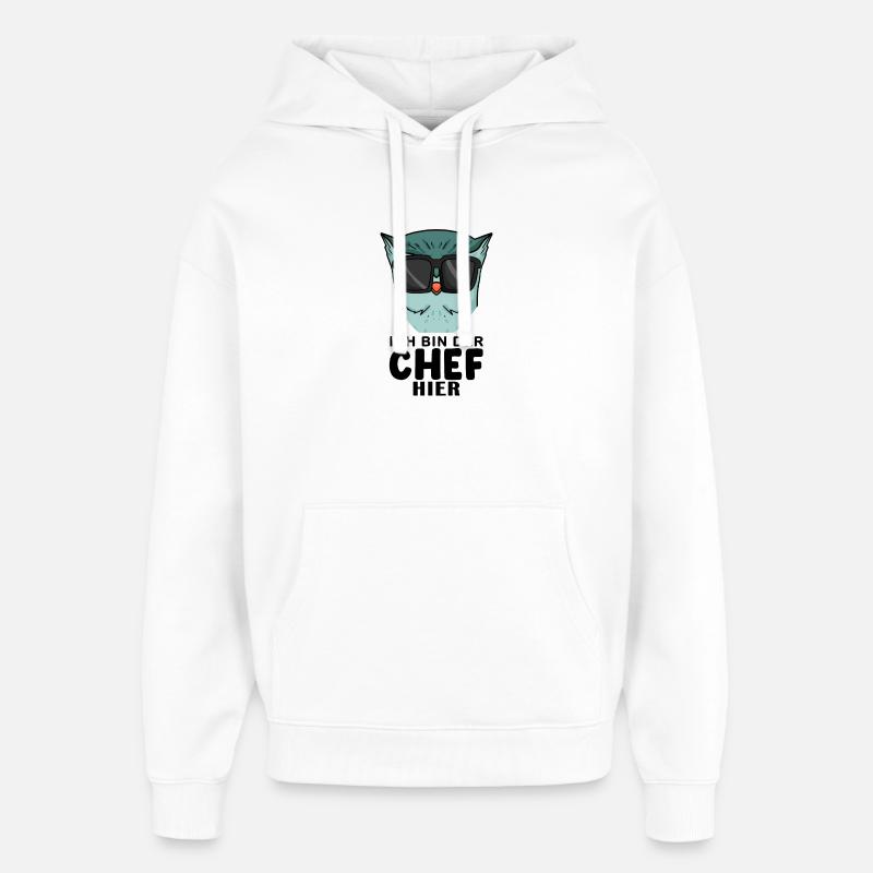 Chef Spruch mit Eule Motiv - Oversized Unisex Hoodie von Stanley/Stella - Weiß
