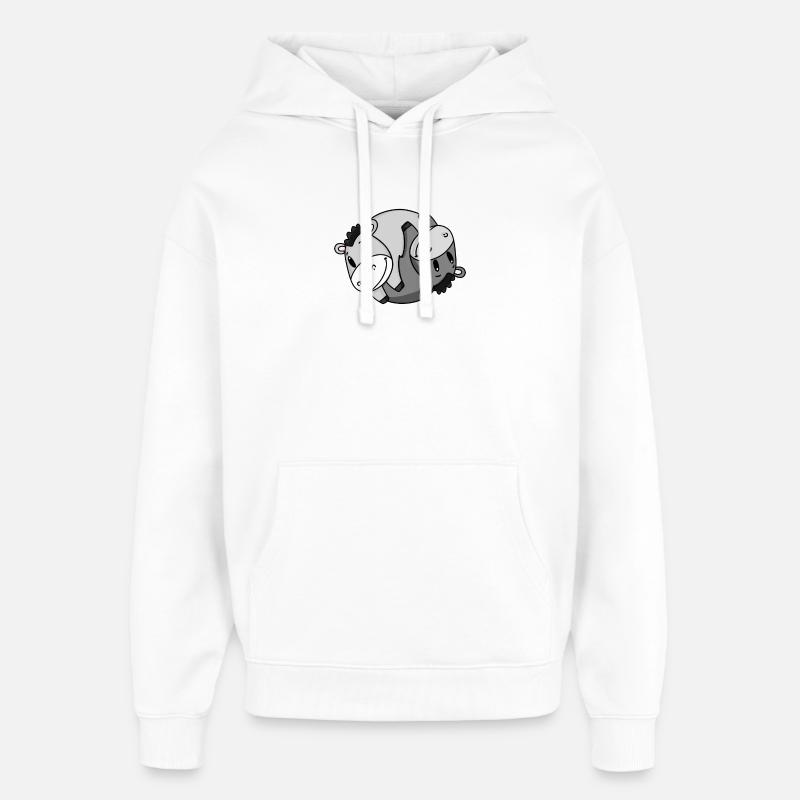 Âne Yin Yang - Sweat à capuche unisexe Stanley/Stella Oversized - blanc