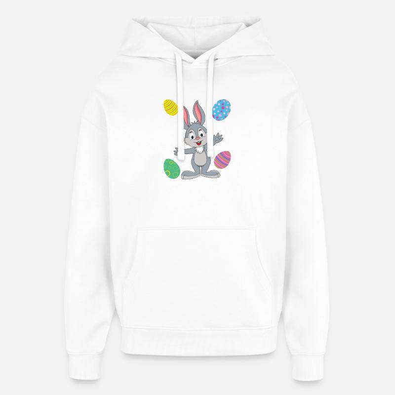 EASTER BUNNY AND EASTER EGGS - Oversized Unisex Hoodie by Stanley/Stella - white