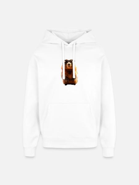 Murmeltier mit Sonnenbrille Nagetier Erdhörnchen - Oversized Unisex Hoodie von Stanley/Stella - Weiß