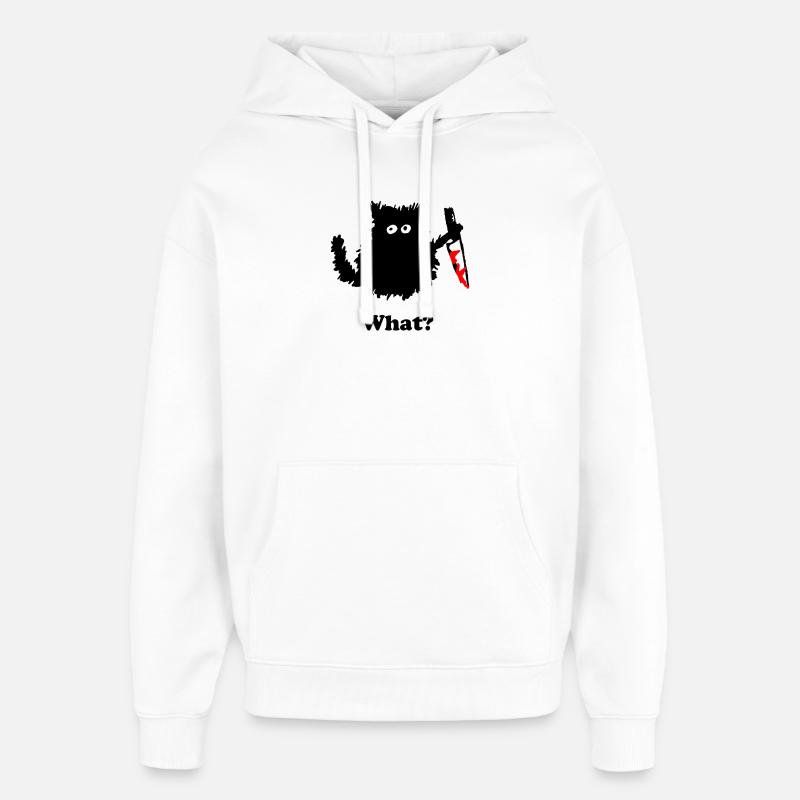 Chaton meurtrier Sticker - Sweat à capuche unisexe Stanley/Stella Oversized - blanc